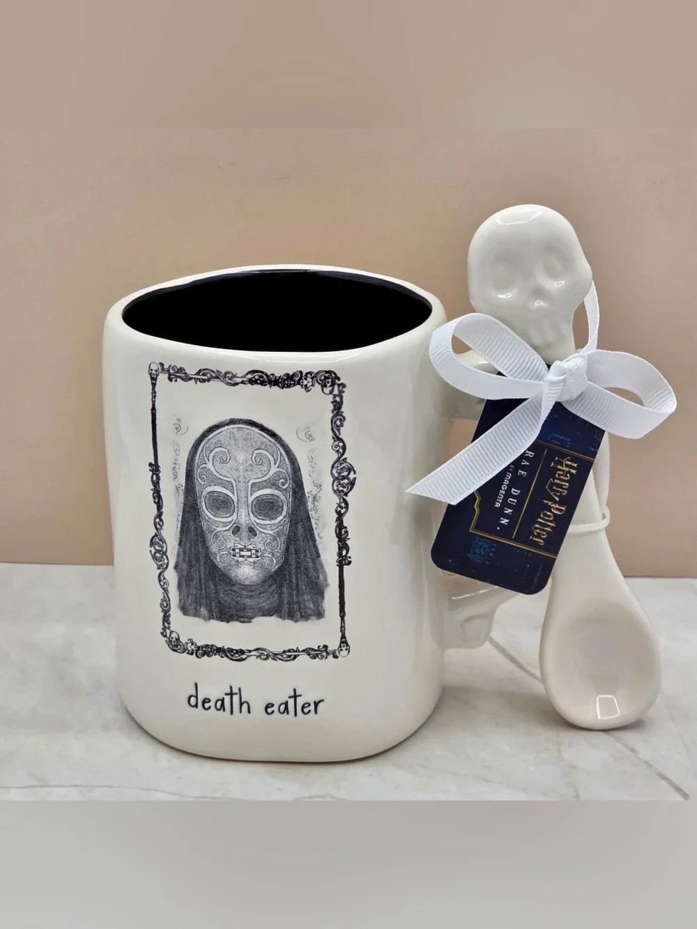 Rae Dunn x Harry Potter Mug w/ Skull Spoon | Death Eater